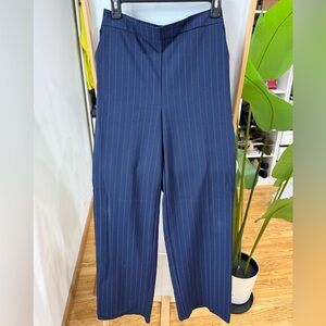 Elegant Navy Pinstripe Women's Trousers